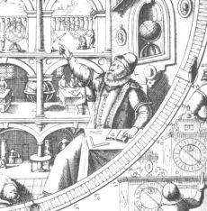 Tycho Brahe nel suo studio