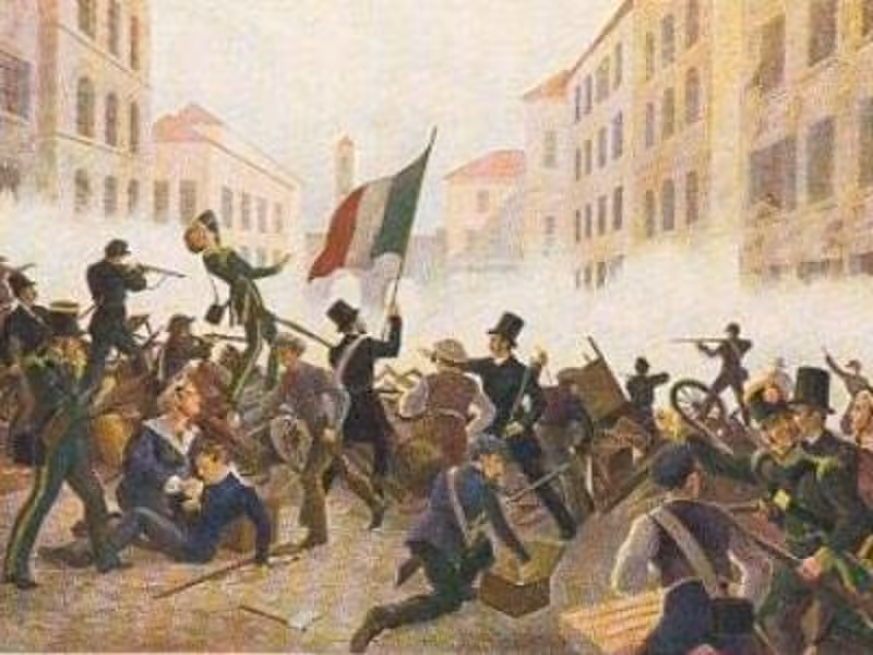una rappresentazione delle cinque giornate di Milano