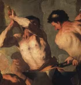 Luca Giordano, l'officina di Vulcano (part):